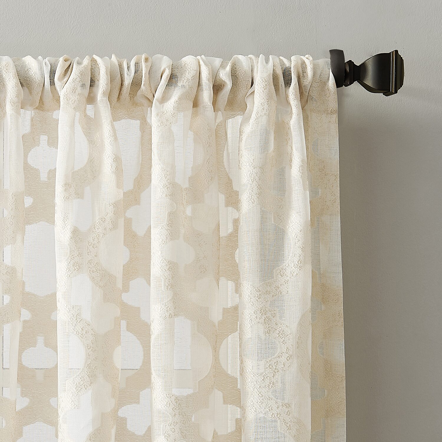 No 918 Yvette Rod Pocket Sheer Single Curtain Panel