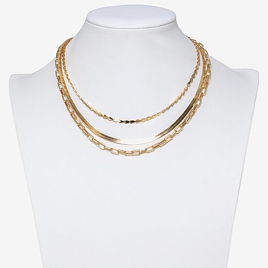 Bold Elements Gold Tone Womens 17 1/2 Inch Strand Necklace