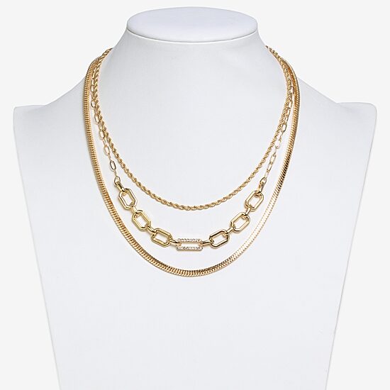 Bold Elements Gold Tone Womens 19 Inch Strand Necklace