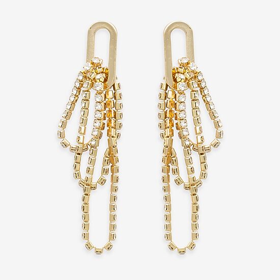 Bold Elements Gold Tone Womens Paperclip Drop Earrings