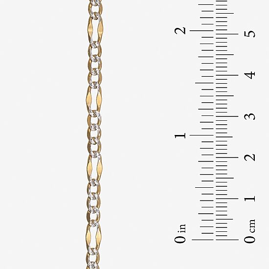 Made in Italy Unisex Adult 14K Two Tone Gold 18 Inch Figaro Chain Necklace