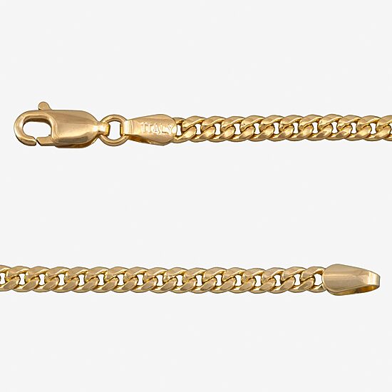 Made in Italy Womens 14K Gold 7.5 Inch Hollow Cuban Chain Bracelet