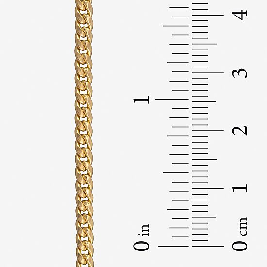 Made in Italy Womens 14K Gold 7.5 Inch Hollow Cuban Chain Bracelet
