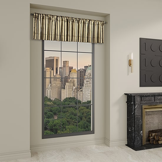 Queen Street Charleston Black Rod Pocket Tailored Valance
