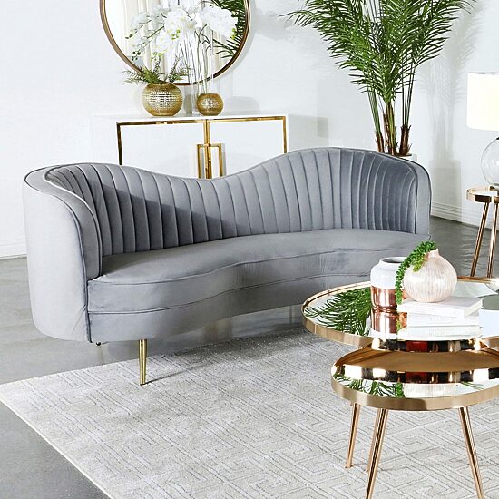 Sophia Curved Slope-Arm Upholstered Loveseat