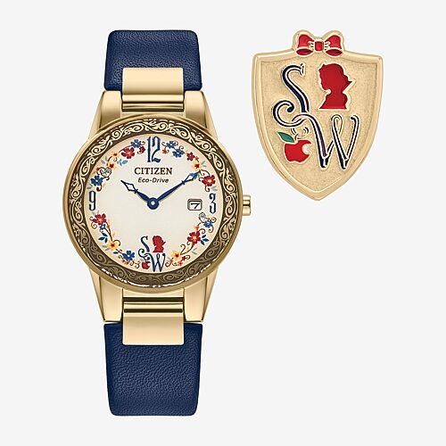 Citizen Princess Snow White Womens Blue Leather Watch Boxed Set Ga1079-41w, One Size