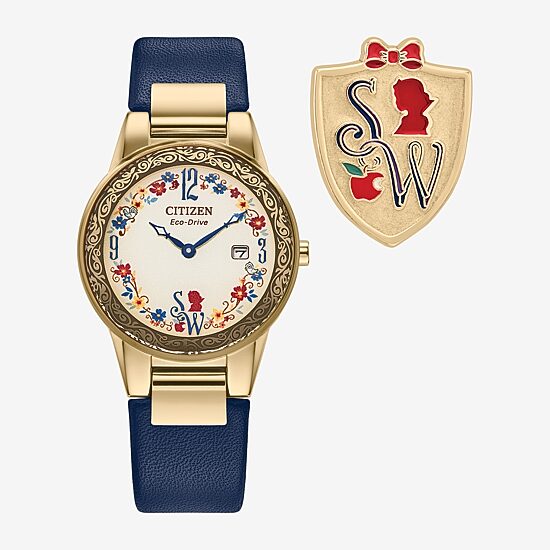 Citizen Princess Snow White Womens Blue Leather Watch Boxed Set Ga1079-41w