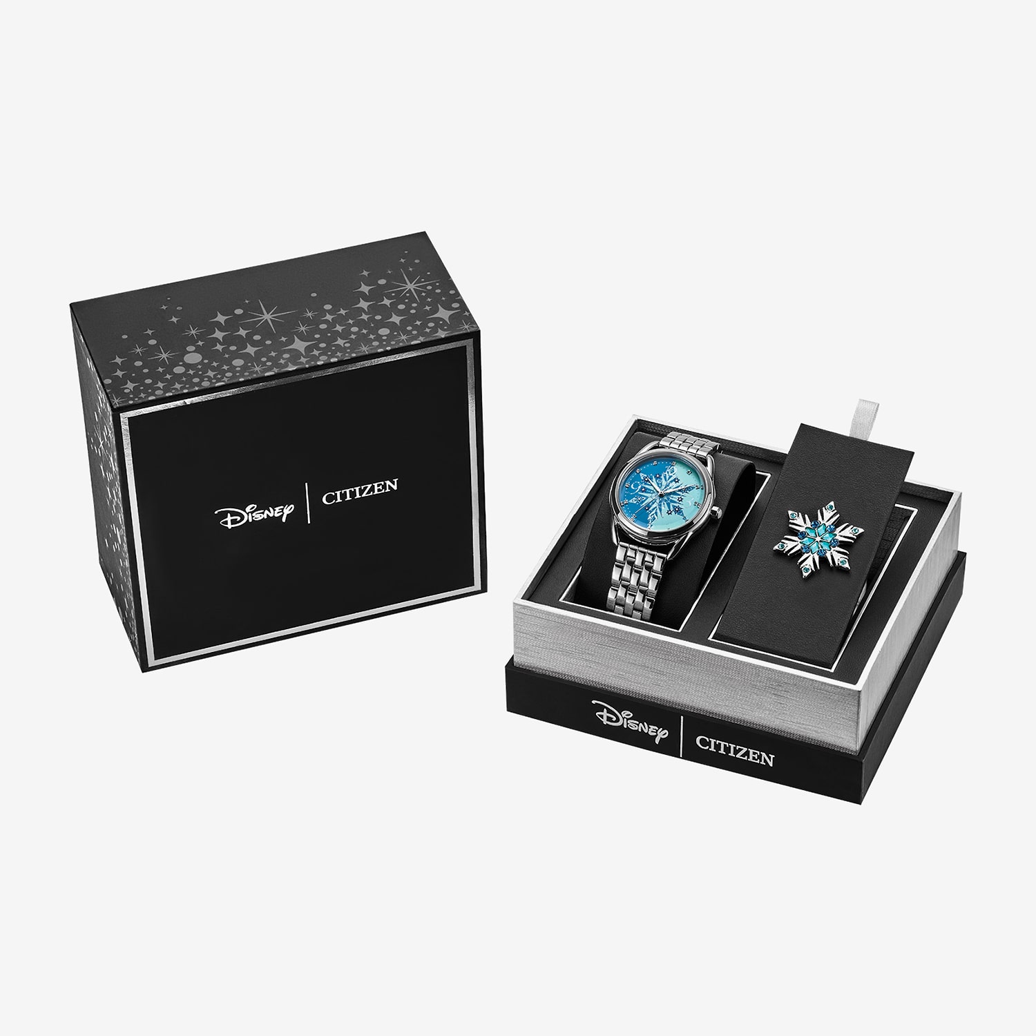 Citizen Princess Frozen Womens Silver Tone Stainless Steel 2-pc. Watch Boxed Set Fe7091-61w