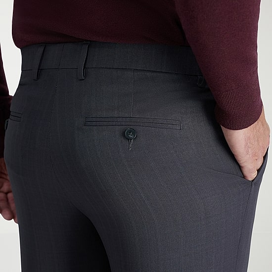 Haggar Premium Comfort Tonal Windowpane Mens Comfort Waistband Straight Fit Dress Flat Front Pant