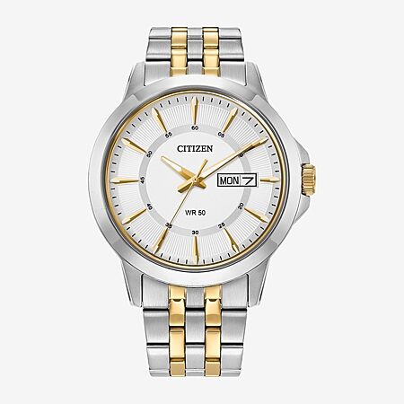 Citizen Quartz Mens Two Tone Stainless Steel Bracelet Watch Bf2005