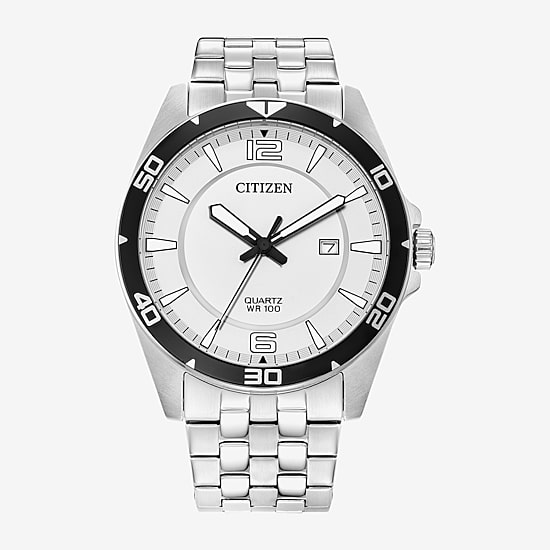 Citizen Quartz Mens Silver Tone Stainless Steel Bracelet Watch Bi5051-51a