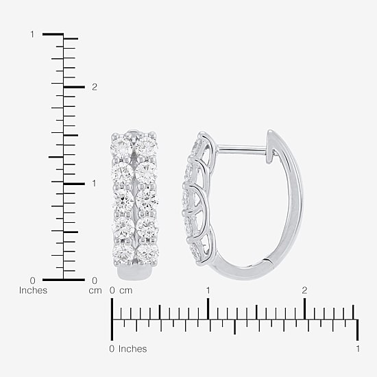 (H-I/Si2) Womens 1 CT. T.W. Lab Grown White Diamond 10K Gold 15.1mm Hoop Earrings