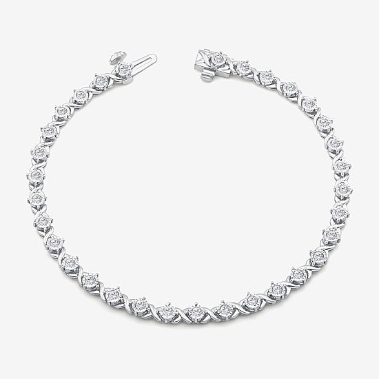 (I1/ I) Womens 1 CT. T.W. Lab Grown White Diamond 10K Gold 7.25 Inch or 8 Inch Tennis Bracelet