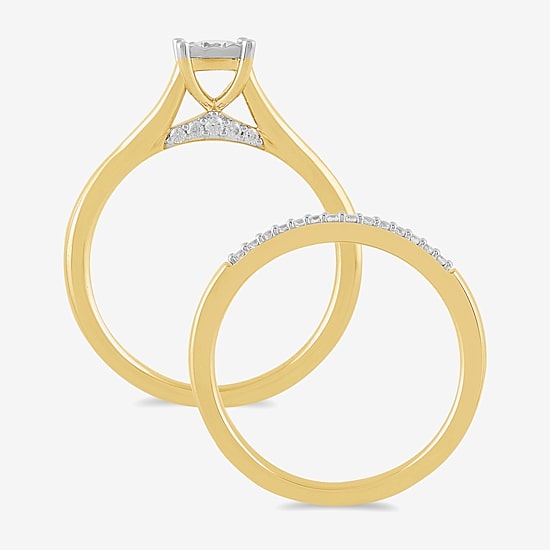 Surrounded by Love (H / I1-I2) Womens 5/8 CT. T.W. Lab Grown White Diamond 14K Gold Over Silver Bridal Set