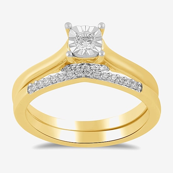 Surrounded by Love (H / I1-I2) Womens 5/8 CT. T.W. Lab Grown White Diamond 14K Gold Over Silver Bridal Set