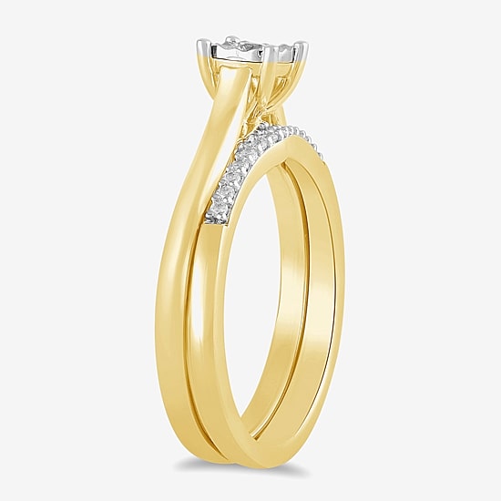 Surrounded by Love (H / I1-I2) Womens 5/8 CT. T.W. Lab Grown White Diamond 14K Gold Over Silver Bridal Set