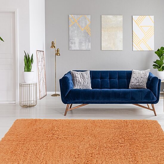 Linon Flokati Solid Woven Rectangular Area Rug