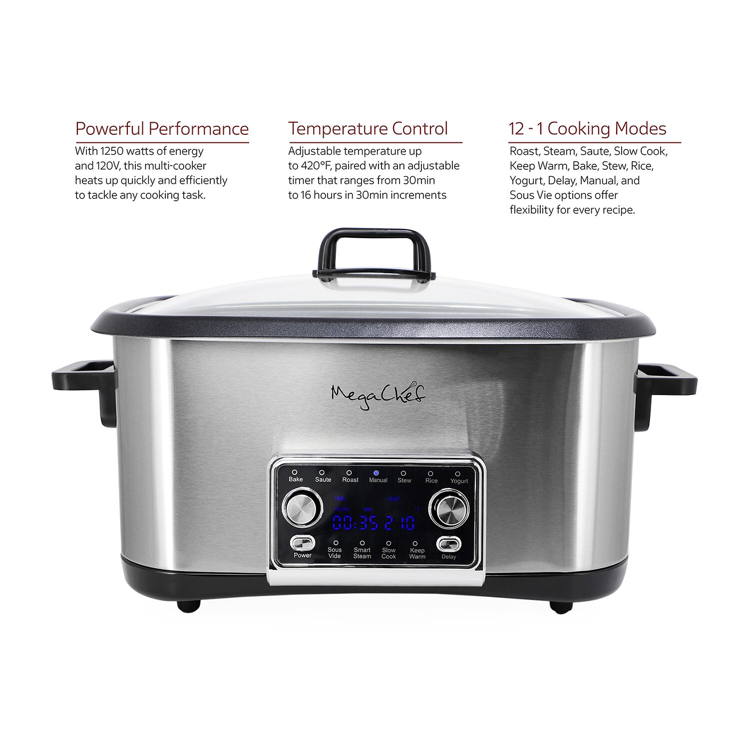 MegaChef 12-In-1 Deluxe Multi 8 Qt Slow Cooker