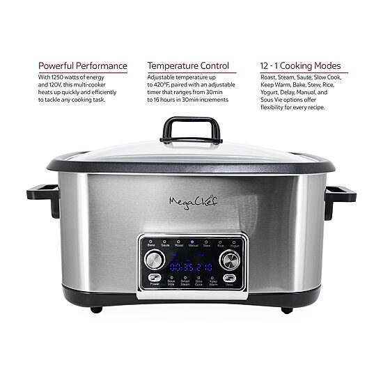 MegaChef 12-In-1 Deluxe Multi 8 Qt Slow Cooker