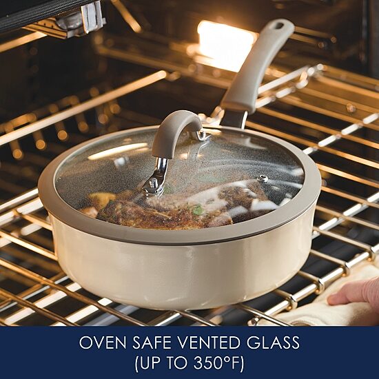 Rachael Ray Cook + Create 10" Silicone-Rimmed Glass Lid