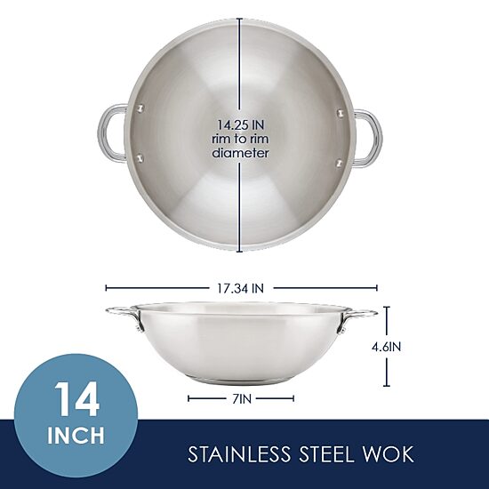 Rachael Ray Professional Stainless Steel 14" Wok