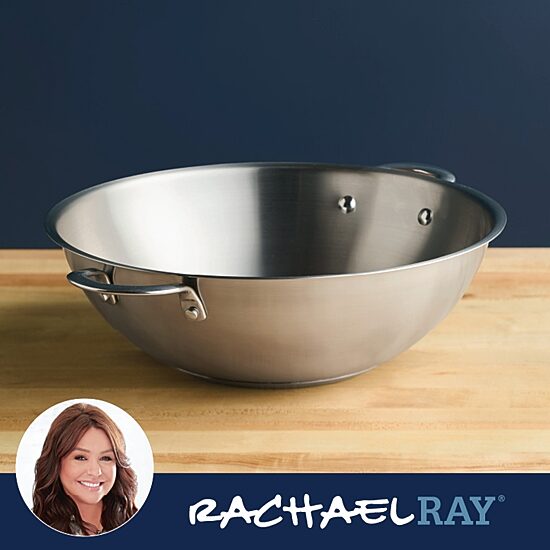 Rachael Ray Professional Stainless Steel 14" Wok