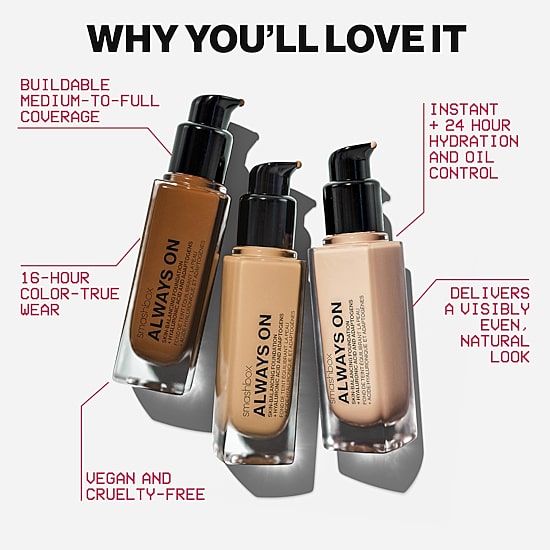 Smashbox Always On Skin-Balancing Foundation With Hyaluronic Acid + Adaptogens
