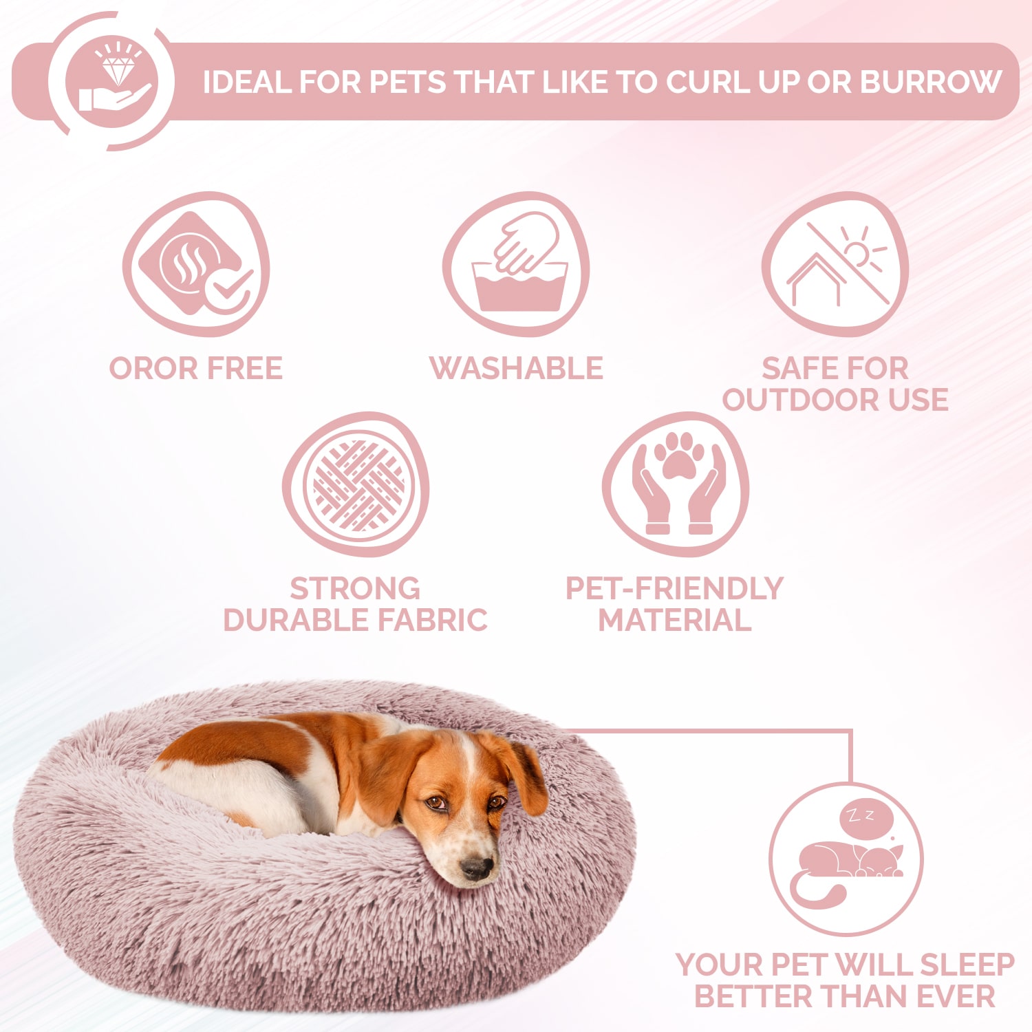 Precious Tails 24" Taupe Donut Pet Bed