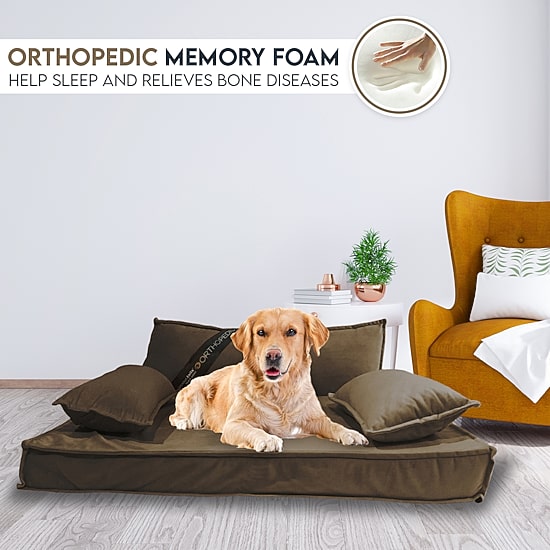 Precious Tails 30" Mocha Orthopedic Pet Bed