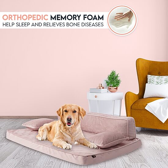 Precious Tails 35" Pink Orthopedic Pet Bed