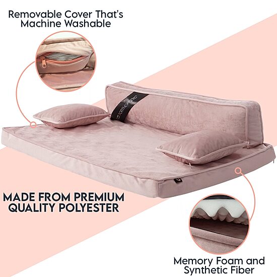 Precious Tails 35" Pink Orthopedic Pet Bed
