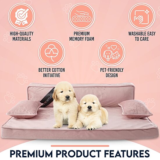 Precious Tails 35" Taupe Orthopedic Pet Bed