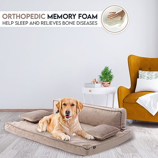 Precious Tails 35" Taupe Orthopedic Pet Bed