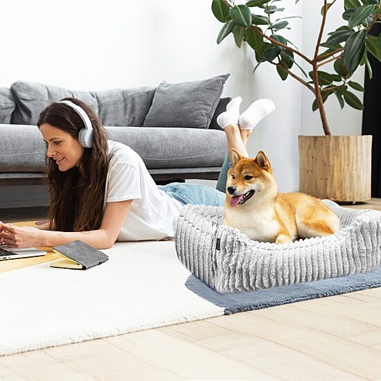 Precious Tails 26" Charcoal Cuddler Pet Bed