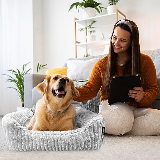 Precious Tails 26" Charcoal Cuddler Pet Bed