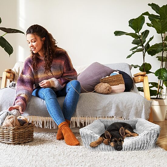 Precious Tails 26" Charcoal Cuddler Pet Bed