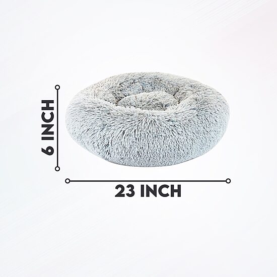 Precious Tails 24" Ice Gray Donut Pet Bed