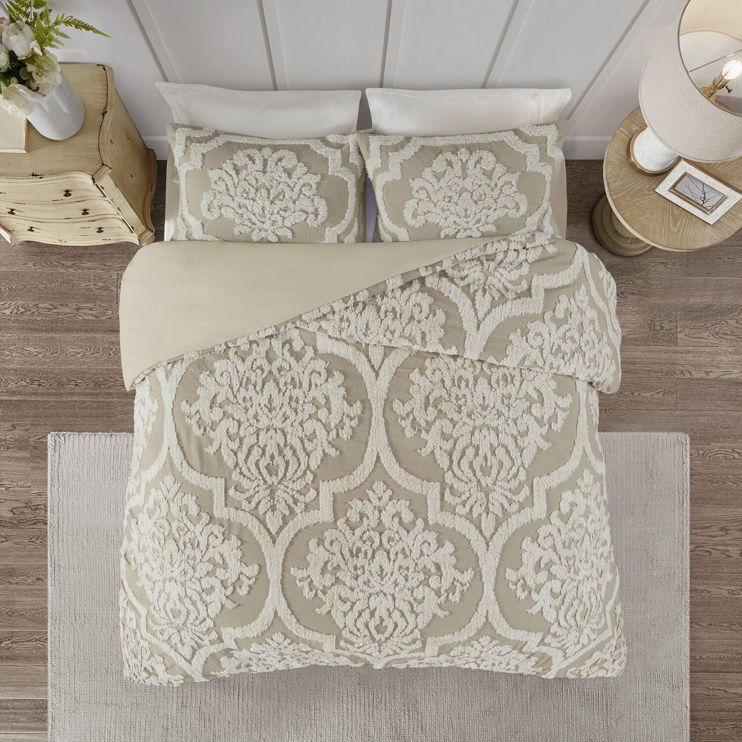 Madison Park Aeriela 3-pc. Damask and Scroll Cotton Comforter Set
