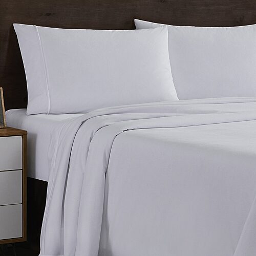 Sweet Home Collection Solid Microfiber Flannel Sheets Warm and Cozy Extra Deep Pockets, One Size, White