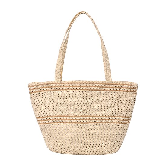 London Fog Woven Straw With Hat Set Tote Bag