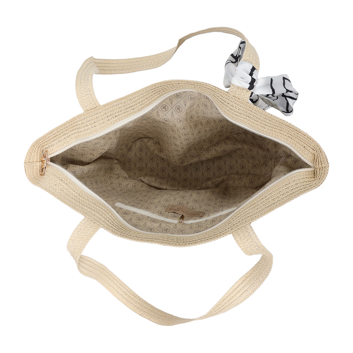 London Fog Straw Tote Bag