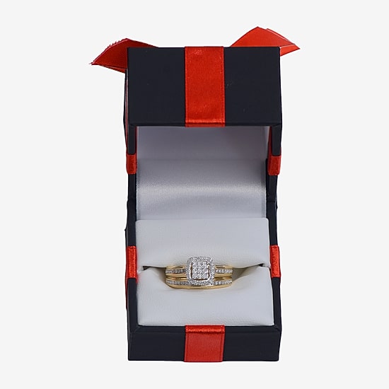 (I, I2) Womens 1/5 CT. Lab Grown White Diamond 14K Gold Over Silver Sterling Silver Bridal Set