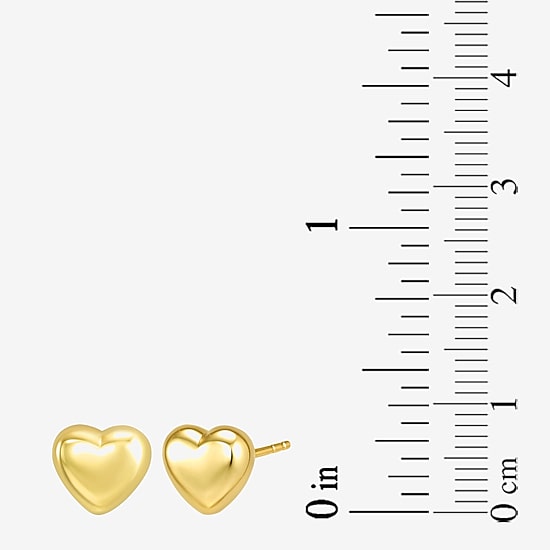 Gold Addiction 10K Gold 8.5mm Heart Stud Earrings