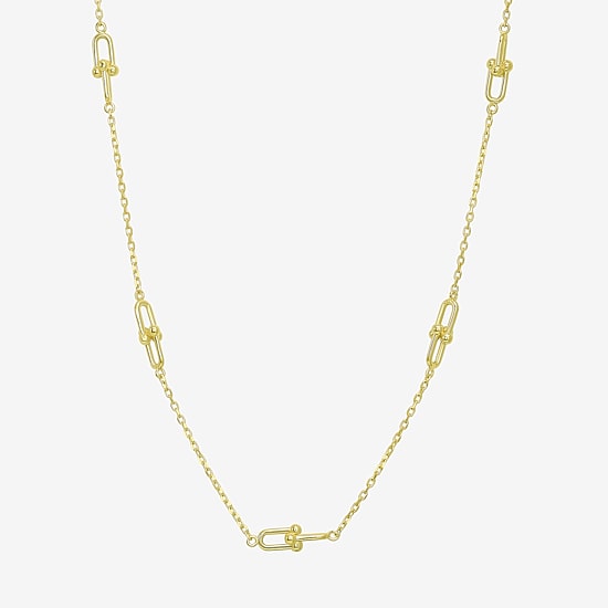 Gold Addiction Womens 10K Gold 16 Inch Link Chain Necklace