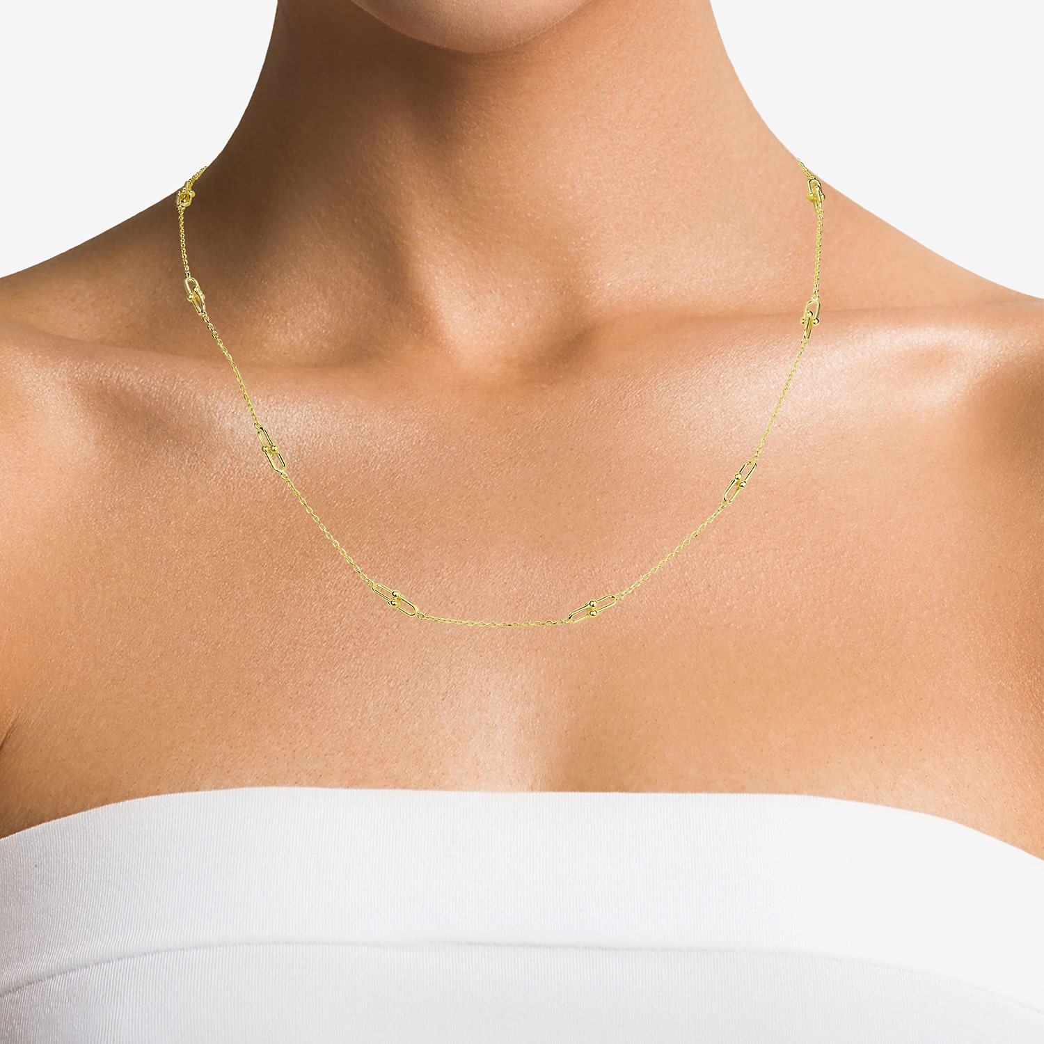Gold Addiction Womens 10K Gold 16 Inch Link Chain Necklace