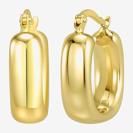 Gold Addiction Womens 10K Gold 16mm Hoop Earrings