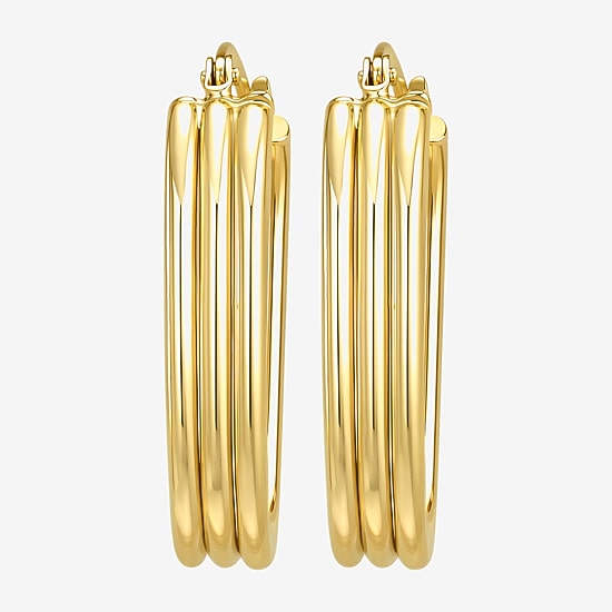 Gold Addiction Womens 10K Gold 23.5mm Hoop Earrings