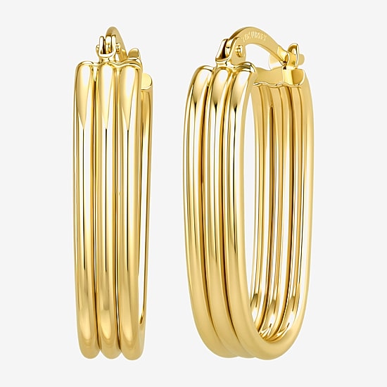 Gold Addiction Womens 10K Gold 23.5mm Hoop Earrings
