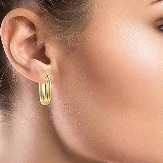 Gold Addiction Womens 10K Gold 23.5mm Hoop Earrings