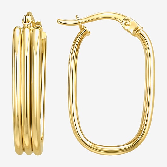 Gold Addiction Womens 10K Gold 23.5mm Hoop Earrings